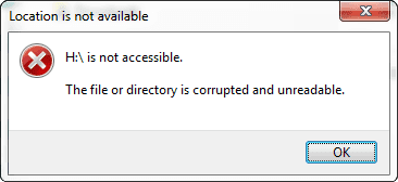 El archivo o directorio está dañado y no legible