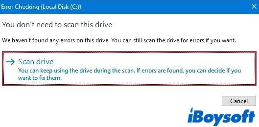 scan drive in Windows OS