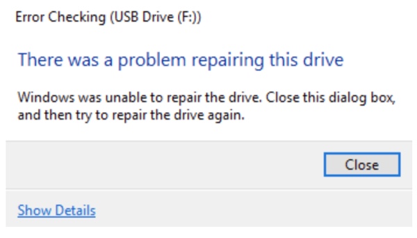 Windows Was Unable to Repair the Drive