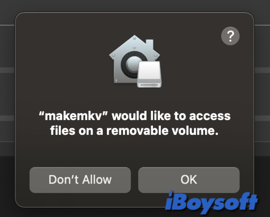 allow access to removable volumes on mac