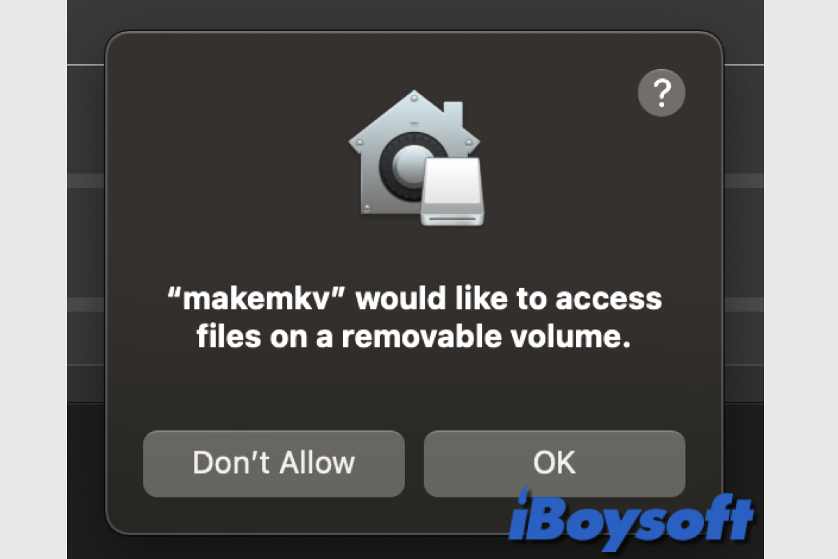 Macで外部ディスクへのアクセスを許可する