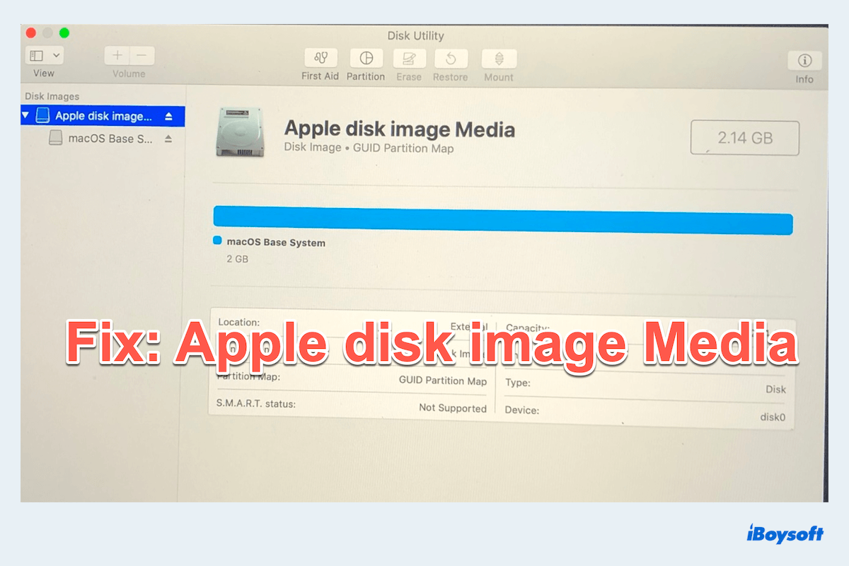 How to Fix Apple DIsk Image Media on Mac