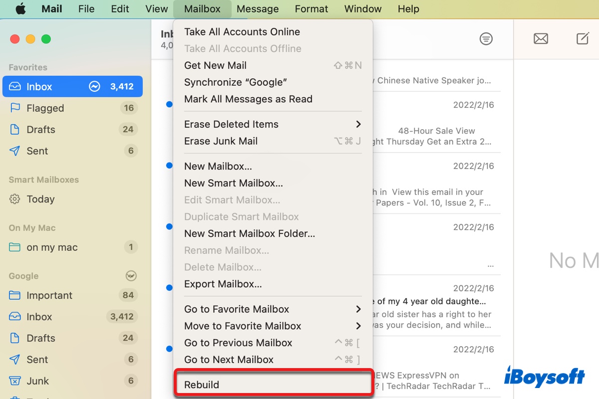 Fix Apple Mail search not working on Mac