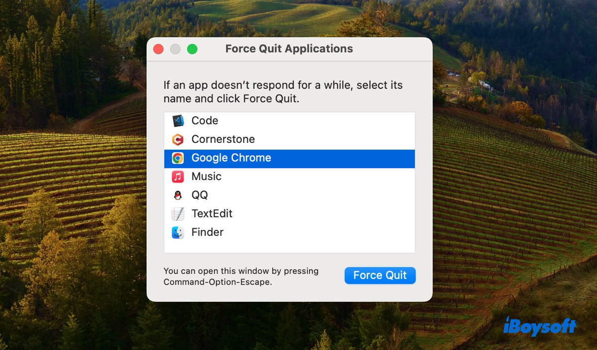 Forzar el cierre de aplicaciones congeladas en macOS Sonoma