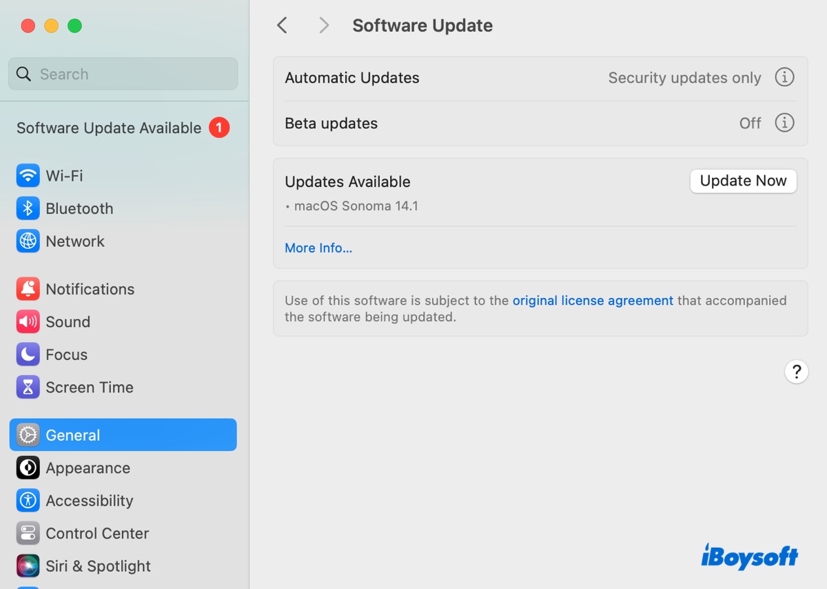Aktualisieren Sie macOS Sonoma, um das Problem mit den App-Abstürzen zu beheben