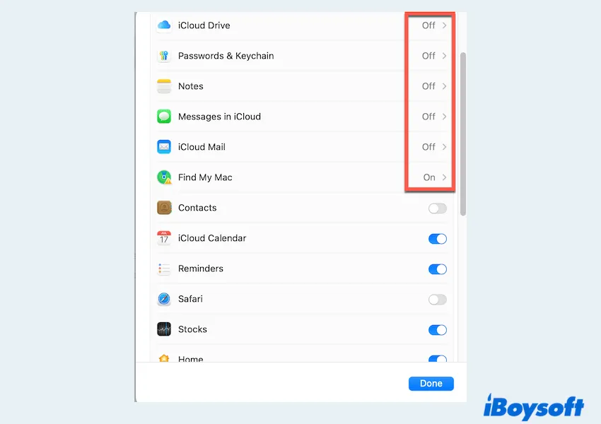 uygulamayı tahoe'da çalışmayı durdurduğunda tekrar senkronize etme iCloud