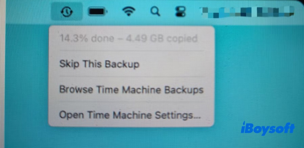 Backup des Macs wird erstellt