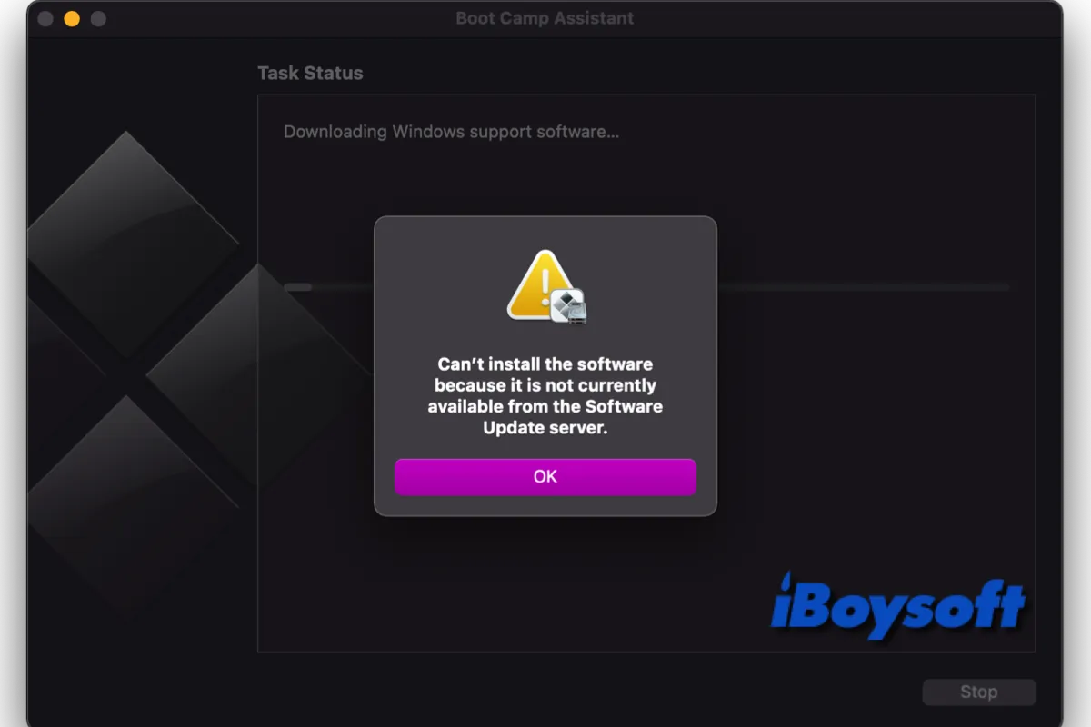 Boot Camp kann Windows Support Software nicht installieren