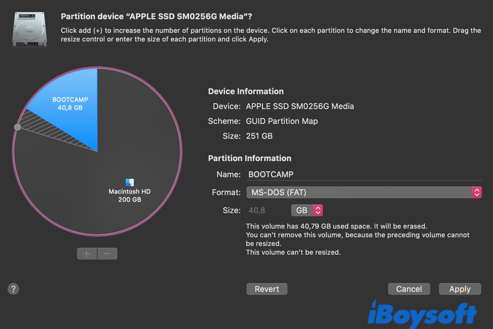 Repartition your Mac hard drive for Windows