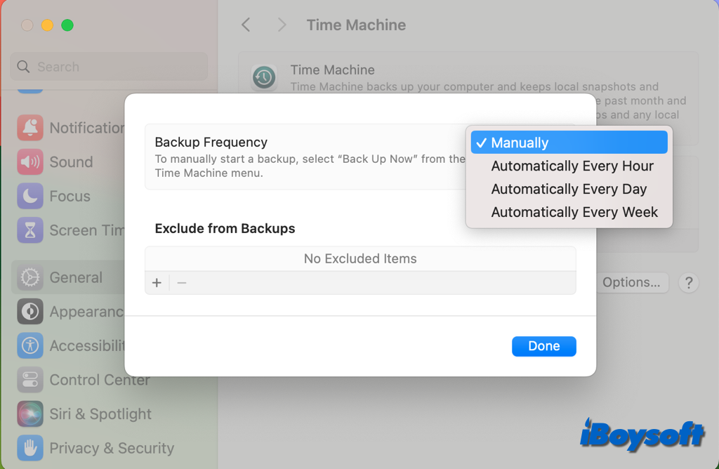 desactivar la copia de seguridad automática de Time Machine