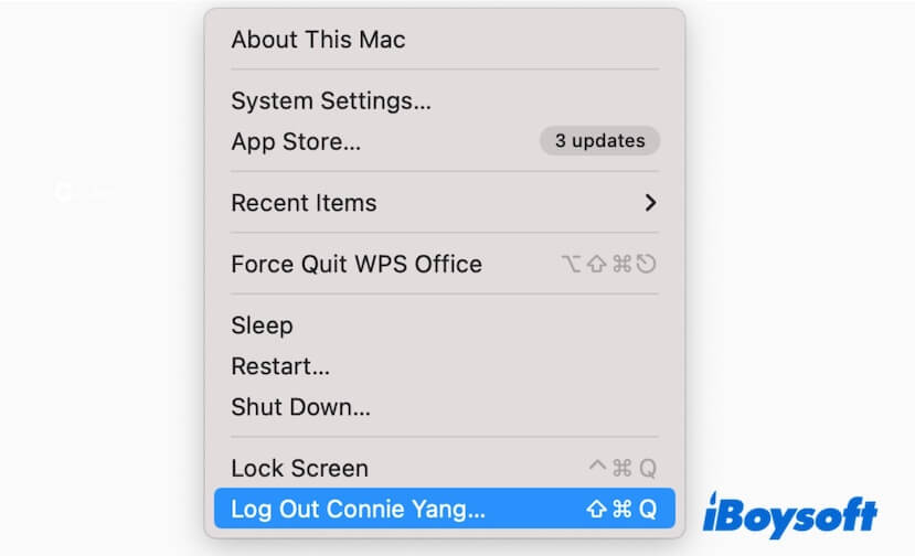 log out Mac