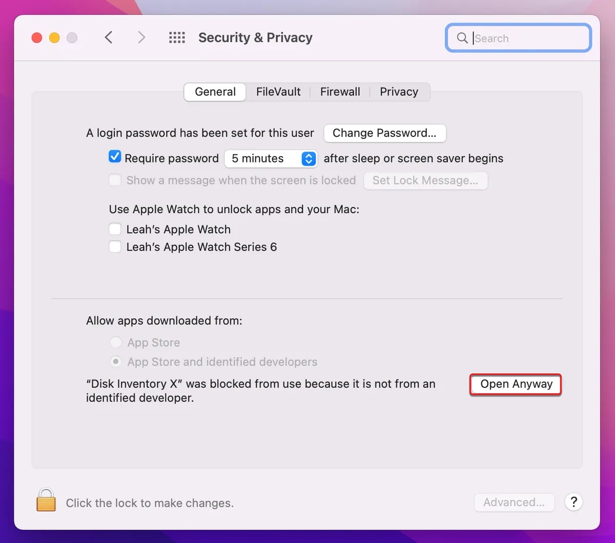 Haz clic en Abrir de todos modos para abrir la aplicación que no se puede abrir porque el desarrollador no se puede verificar en Monterey