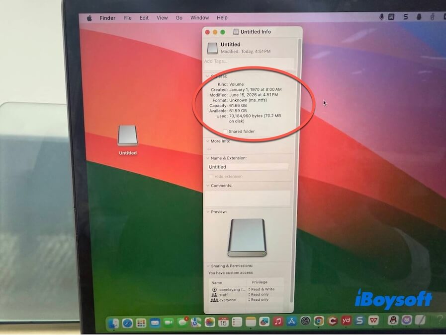 check the external drive file system