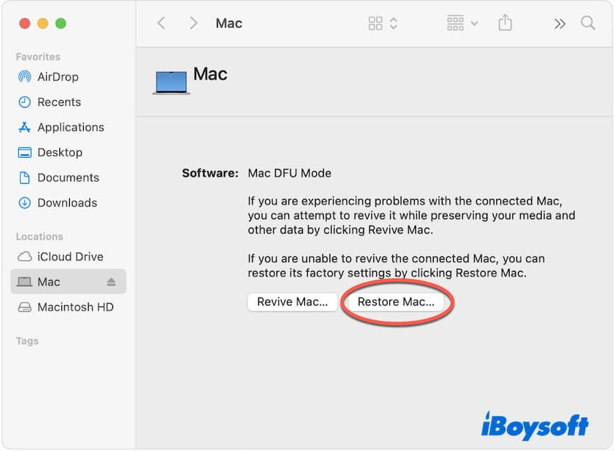 DFU Firmware Restore Mac