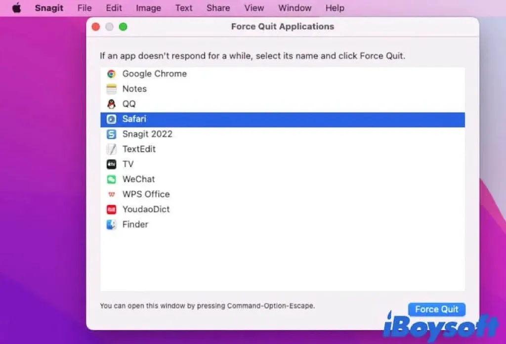 force quit app on mac