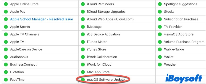 check Apple server status