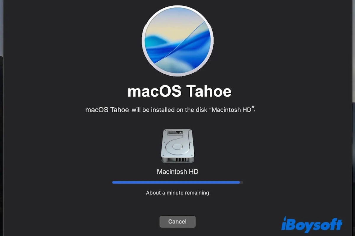macOS Tahoe update stuck