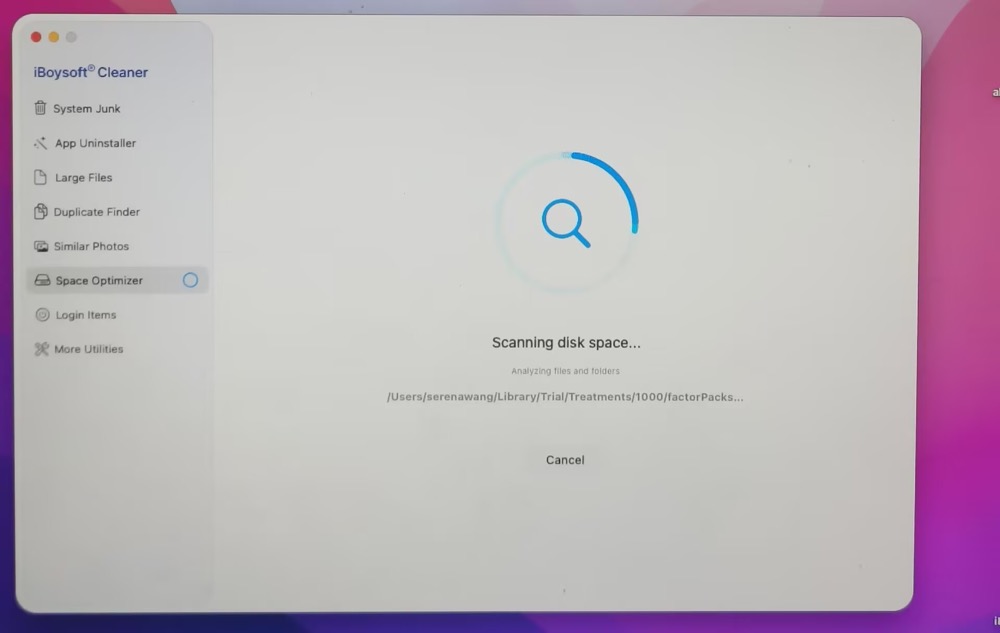 Scanning disk space on Mac