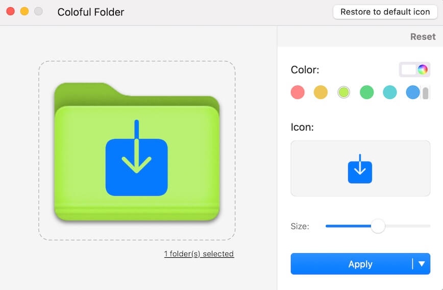 restore to default folder icon