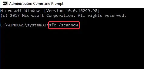Use command sfc scannow to repair the file corruption issue