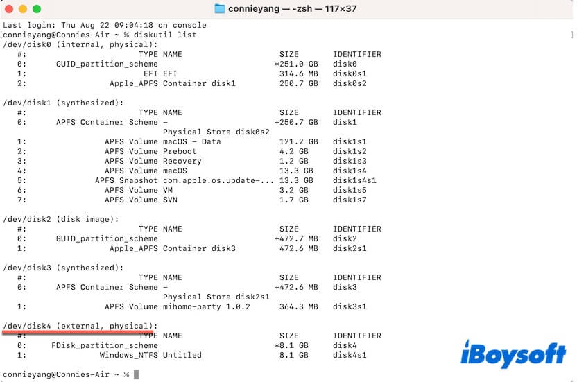 find disk identifier