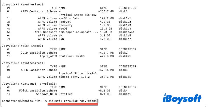 zero out hard drive on Mac