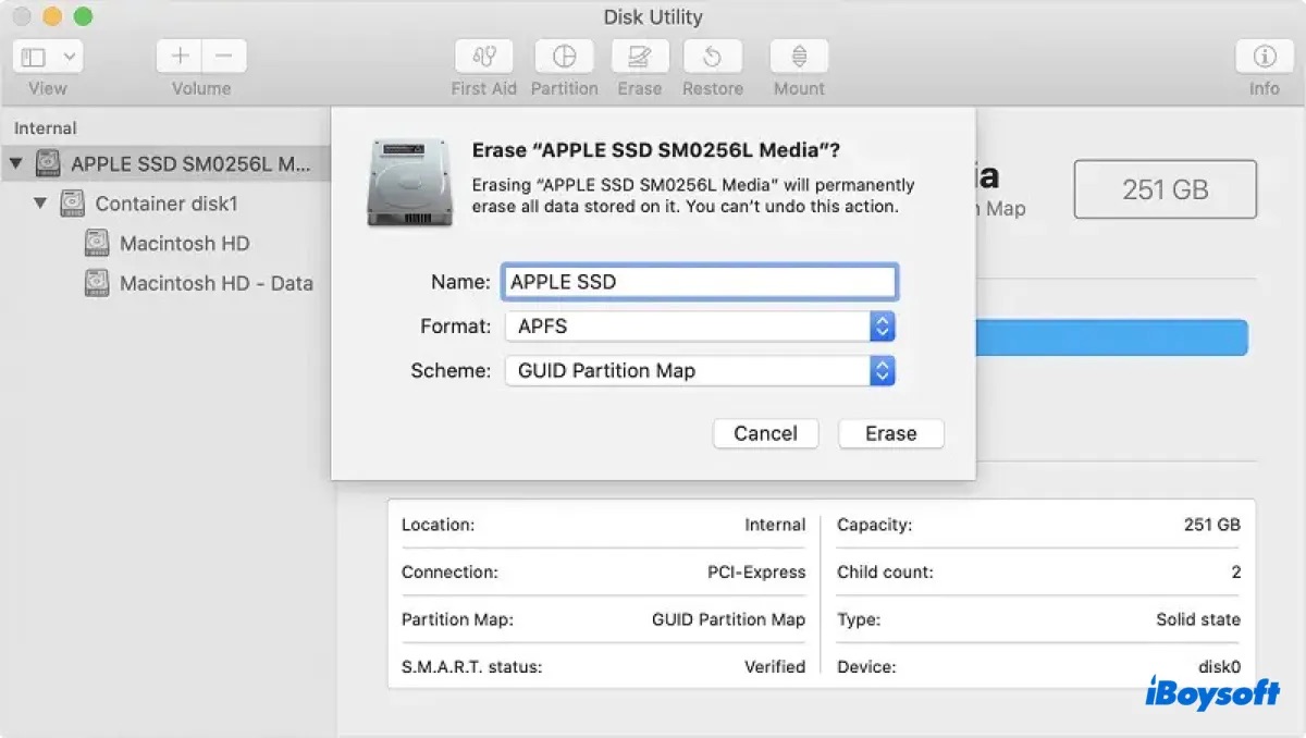 Borrar disco de inicio de Mac