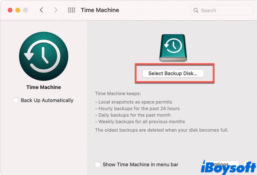 back up files using Time Machine