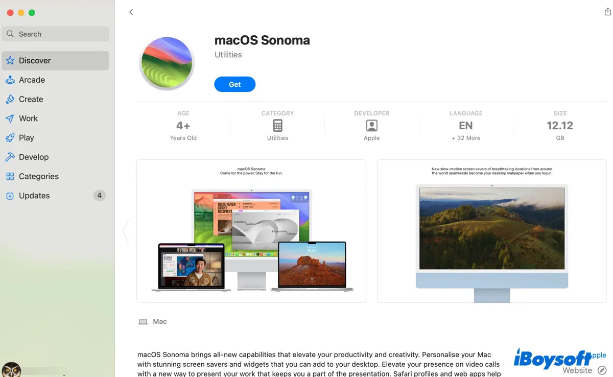 Mac App Store から macOS をダウンロード