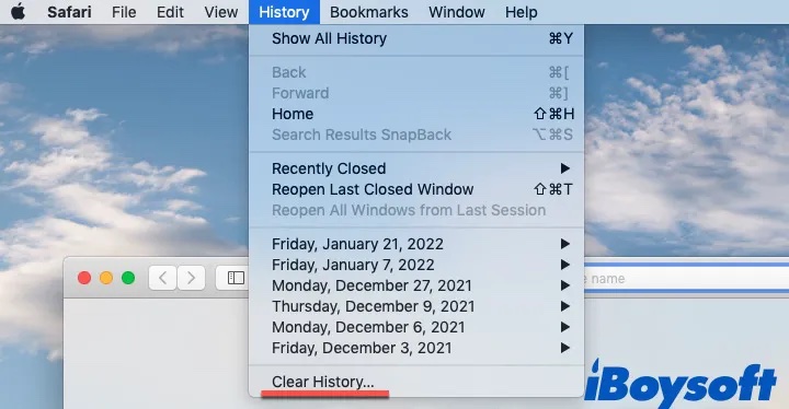 Clear all cookies in Safari