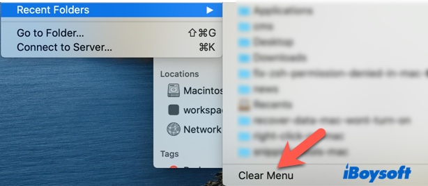 clear Recents Folder in Mac Finder
