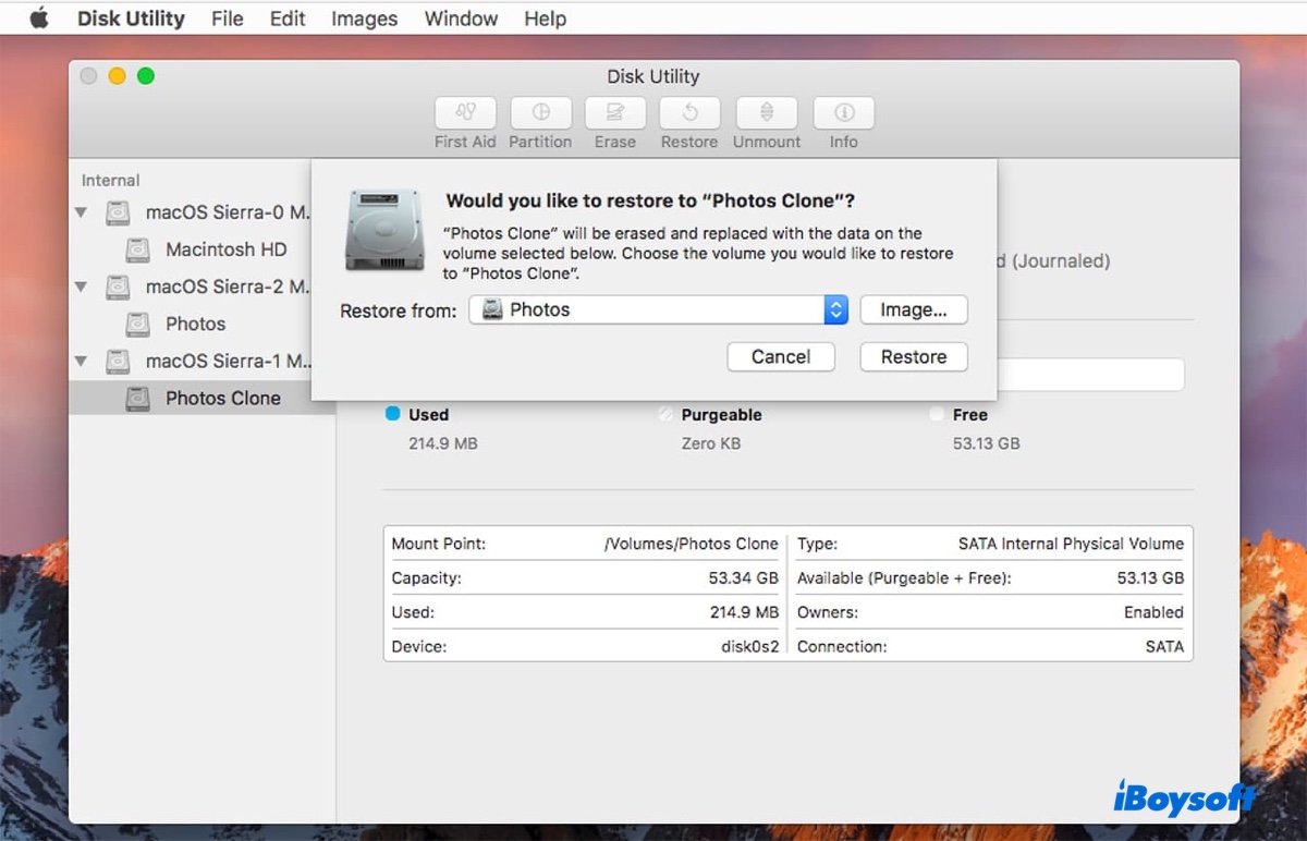 Cloner une carte SD sur Mac