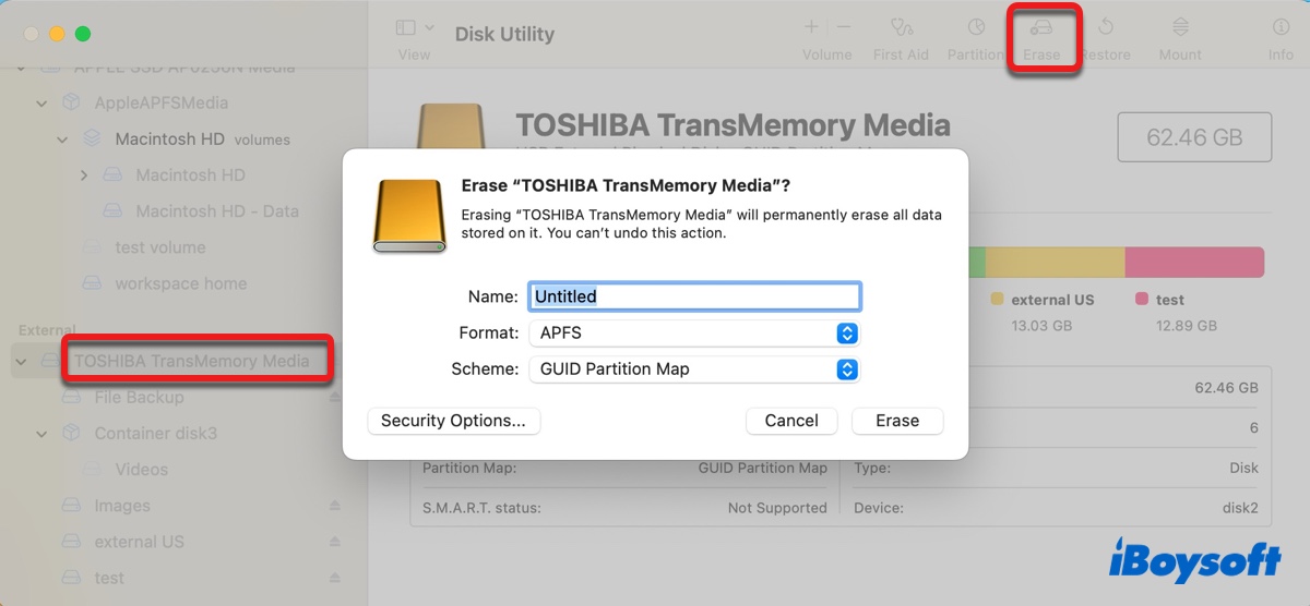 Format the unmountable drive on Mac
