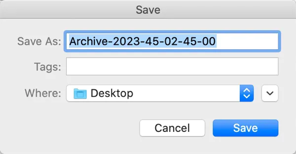 Abschluss der JPEG-Komprimierung auf dem Mac