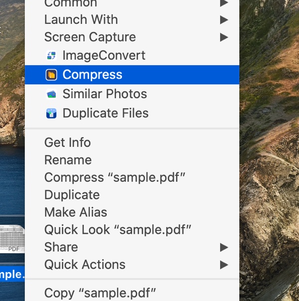 comment compresser un pdf sur mac avec iBoysoft MagicMenu