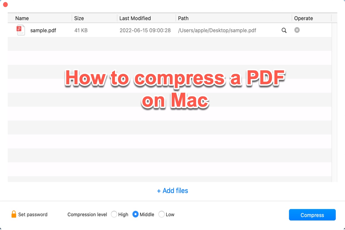 how to compress a pdf on Mac
