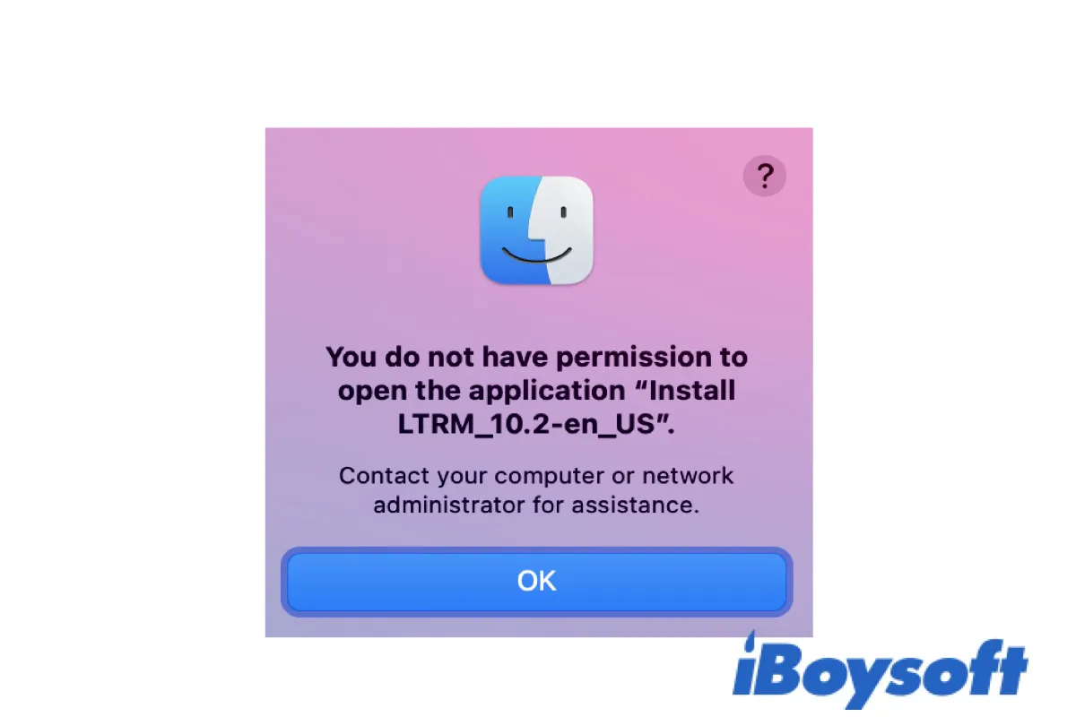 You do not have permission to open the application Contact your computer or network administrator for assistance