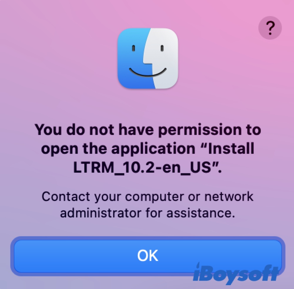 You do not have permission to open the application