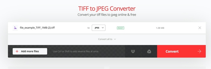 convert TIFF to JPEG on Mac online