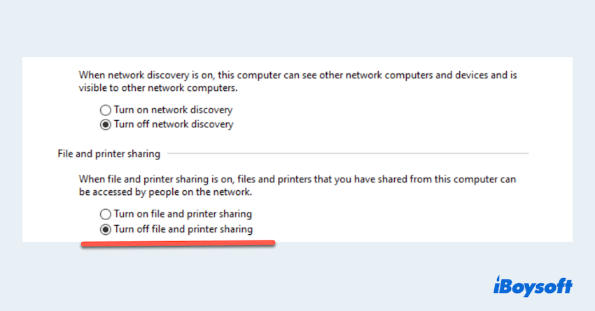 enable Network file sharing on Windows