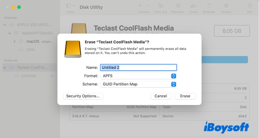 erase external hard drive