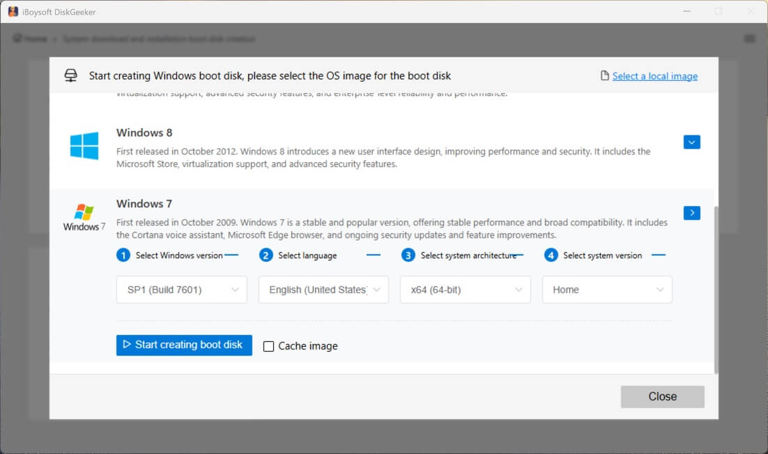 Create Windows 7 bootable USB installer