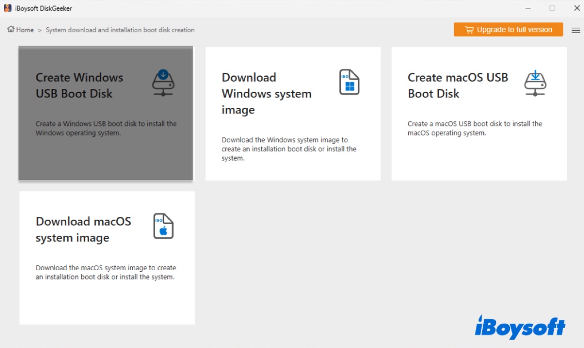 Create Windows USB boot disk