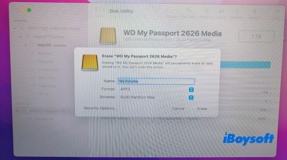Erase disk
