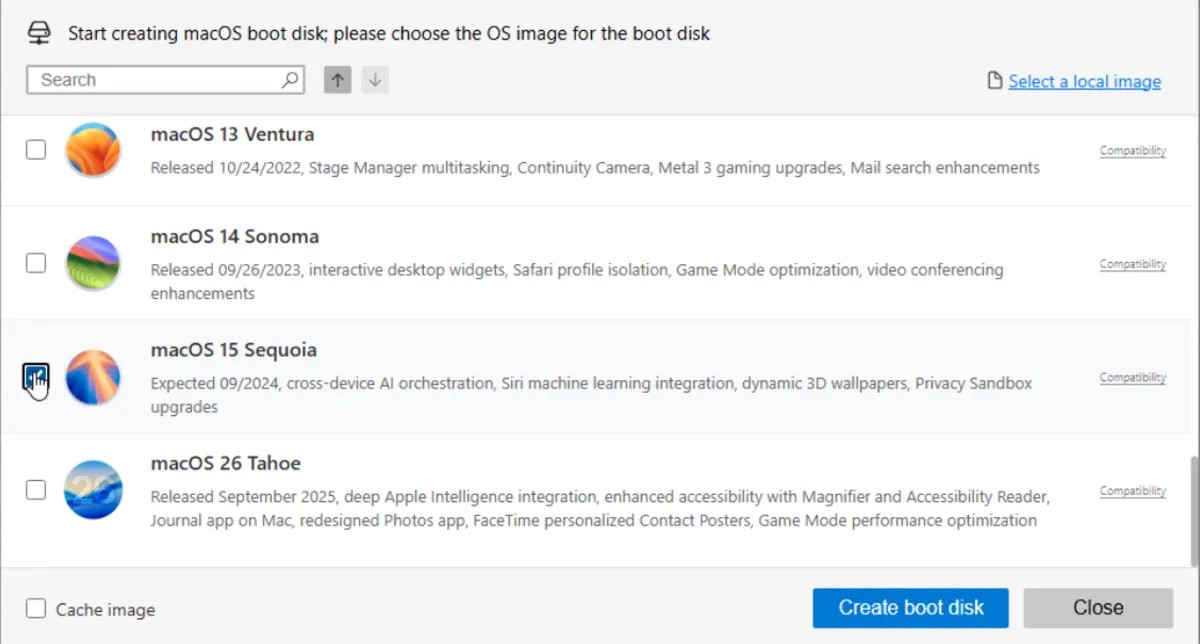 WindowsでmacOS SequoiaのブータブルUSBインストーラーを作成