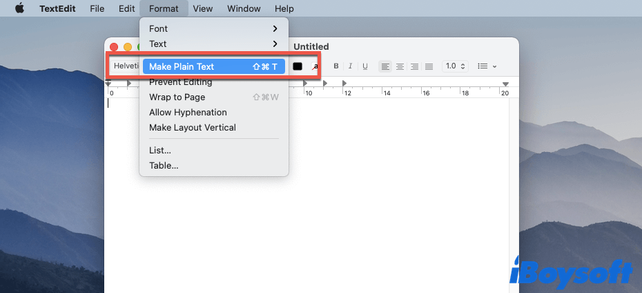 create a new file on Mac using TextEdit 