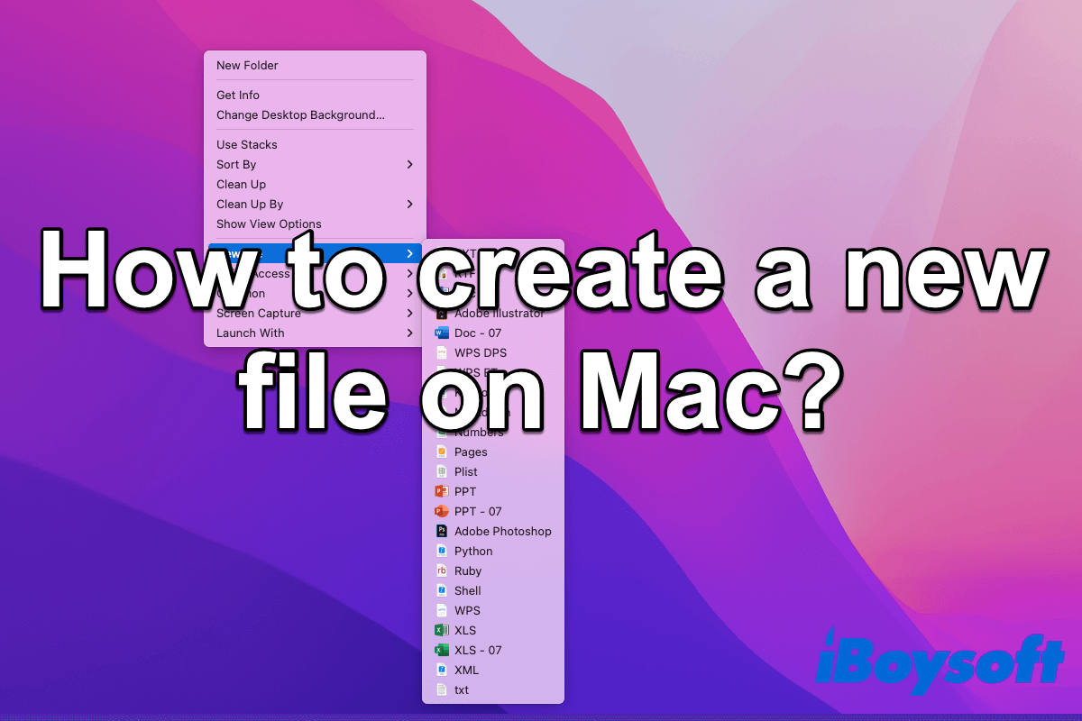 how to create a new file in mac