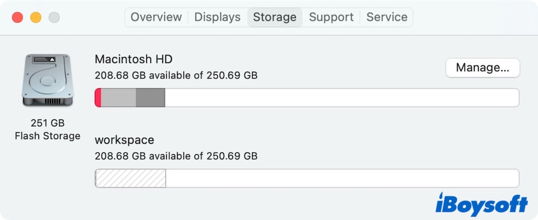 check the storage on Mac