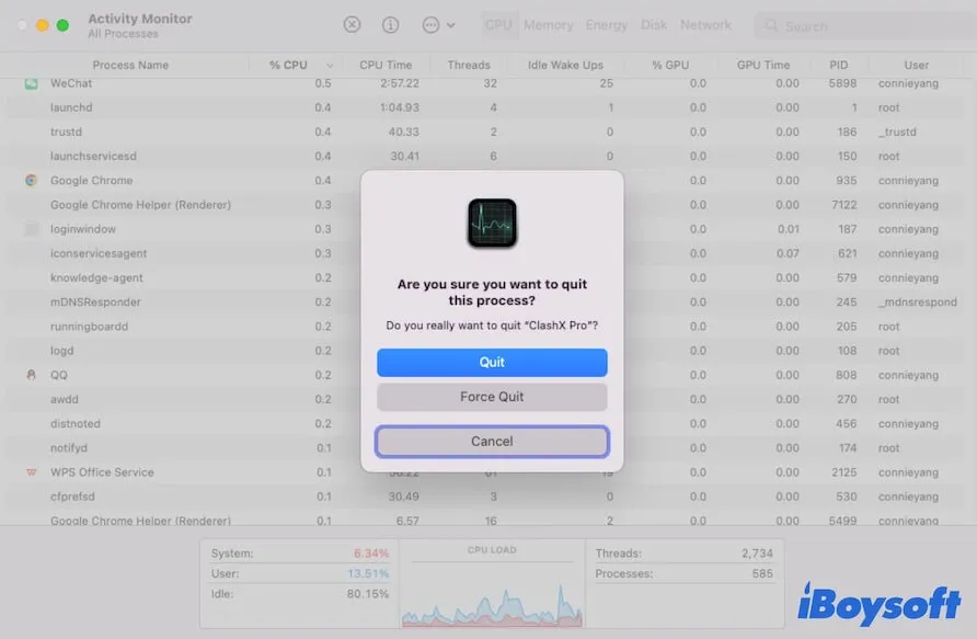 MacのActivity Monitorでアプリを強制終了する