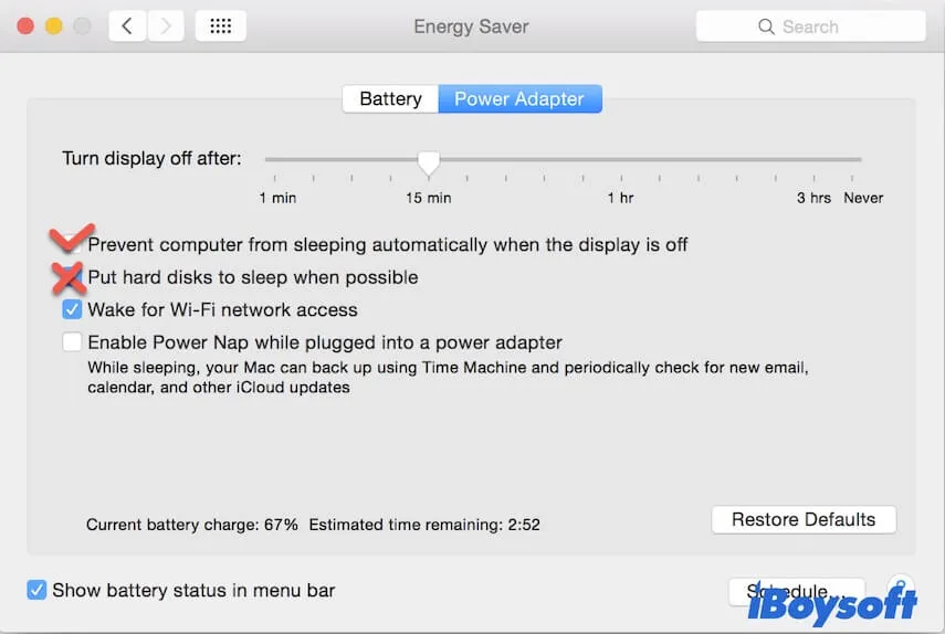 Reset the Energy Saver preferences on your Mac